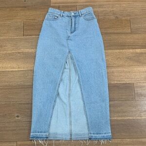 Women's Blue Denim Maxi Skirt
